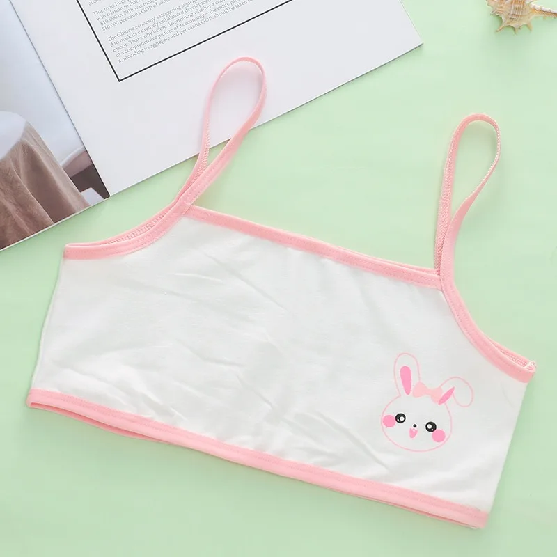 3 قطع من حمالات الصدر القصيرة للأطفال البنات خفيفة الوزن وقابلة للتنفس لفترة التنمو، ملابس داخلية قطنية بدون حمالات #5