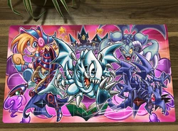 YuGiOh Toon Dark Magician Girl TCG alfombrilla de juego de cartas comerciales CCG Playmat, alfombrilla de ratón de goma, alfombrilla de juego de mesa de escritorio, bolsa gratis 60x35cm