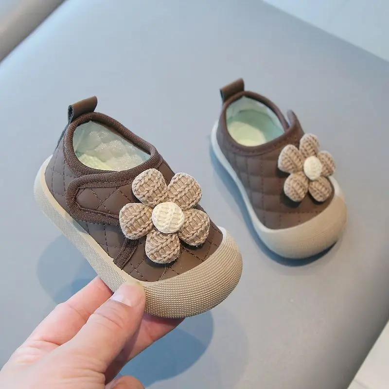 Fashion Girls' Shoes 2025 Autumn New Kids Bow Casual Shoes Comfort Anti Slip Girls Flat Shoe Simple Versatile Baby First Walkers