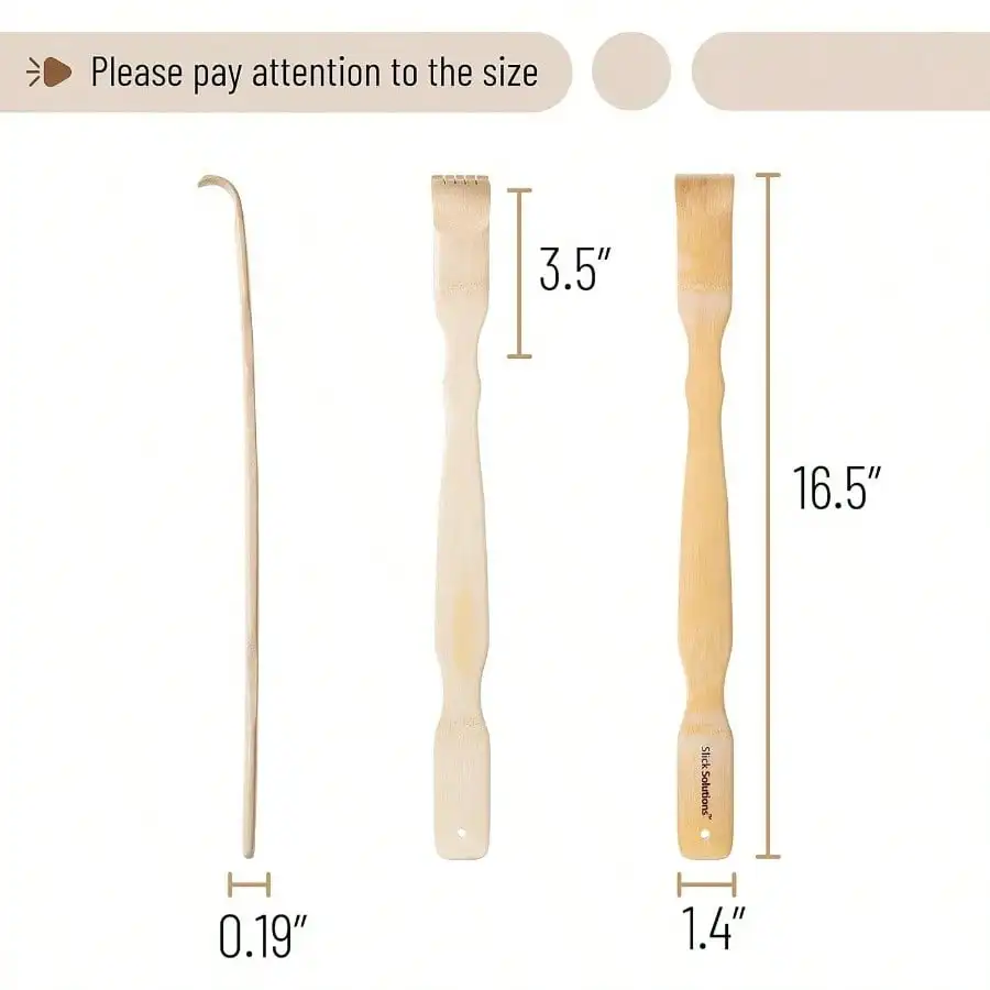 -، 16.5u201D، 2 قطعة، خدش خلفي للرجال والنساء، خشبي، مقبض طويل