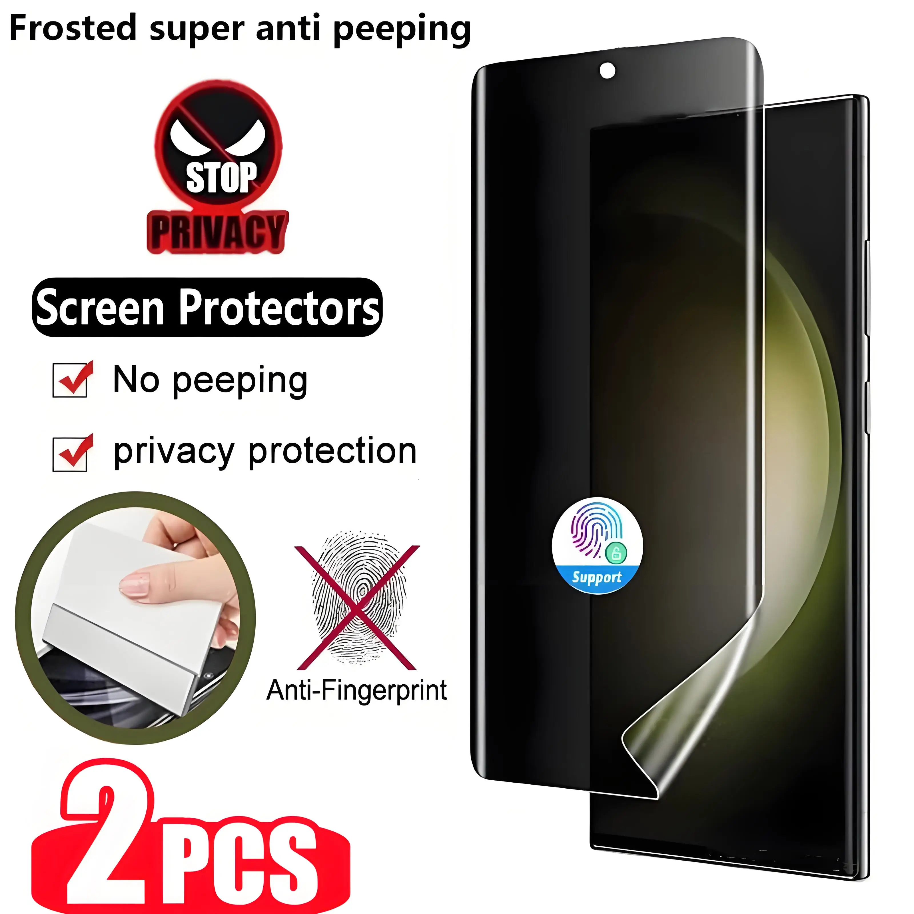 2PCS Anti-Spy Hydroge Film Screen Protector For Samsung Galaxy S9 S10 S20 FE S21 Plus S22 S23 24 Ultra Note 10 20 Privacy Film