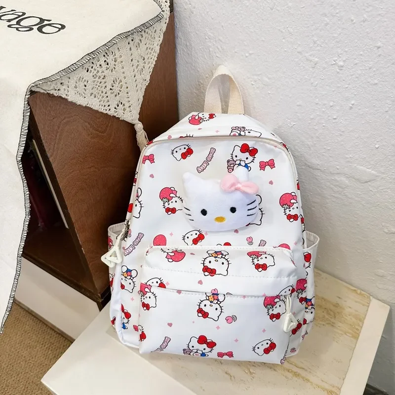 Sanrio Hello Kitty Cartoon Knapsack Schoolbag Pupil School Supply Cute Kuromi Cinnamoroll Boys Girls Large Capacity Backpack ﻿