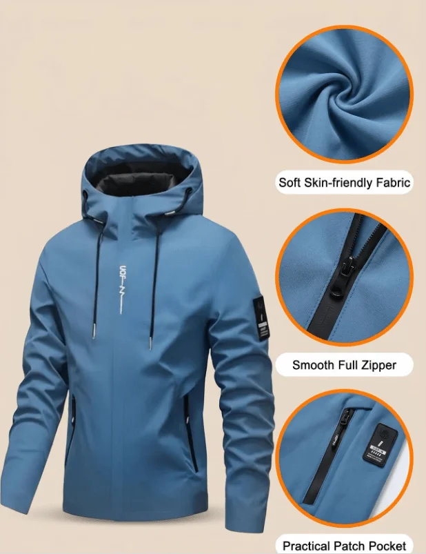 2026 Herren Wasserdichte Leopardenmuster-Jacke - Leichte Outdoor-Regenjacke mit Kapuze - Outdoor-Bergsteigerjacke mit Leopardenmuster – Detail 6