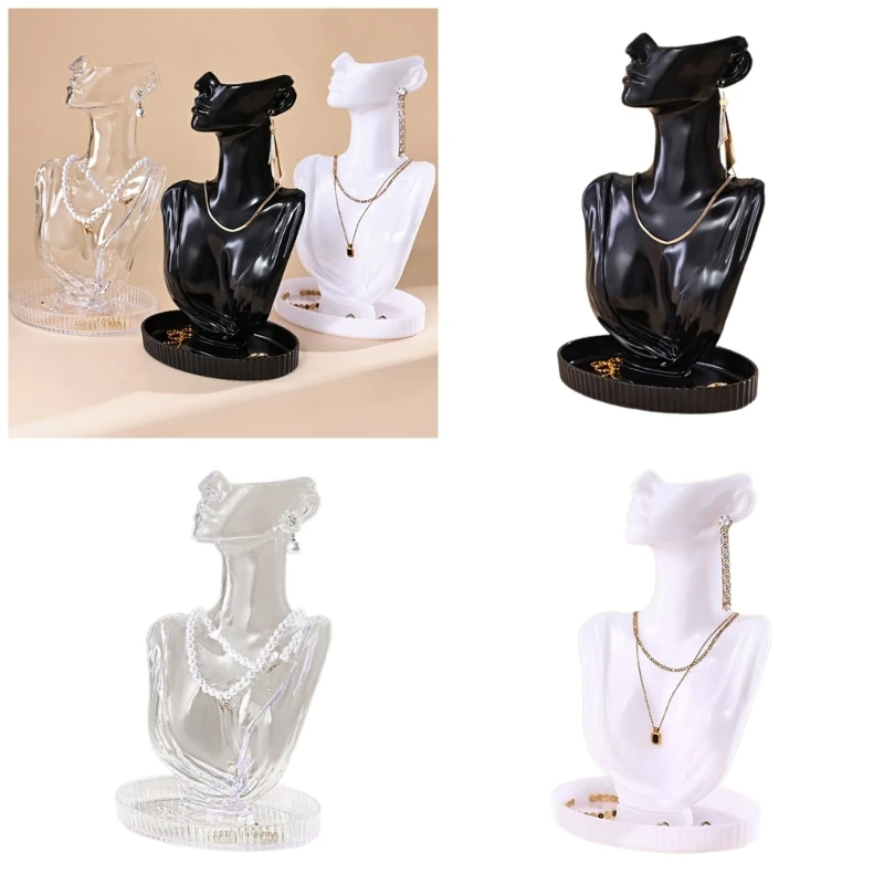 Elegant Jewelry Presentation Stand Mannequin Shaped Earrings and Rings Display Rack Accessory Presentation Stand