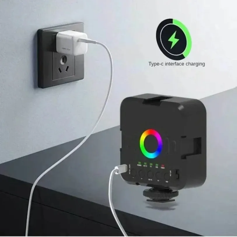 

Многофункциональный портативный RGB заполняющий светильник для фотосъемки на открытом воздухе, светильник для селфи 1200 мАч для всех подставок с отверстием для винтов 1/4, зарядка типа C