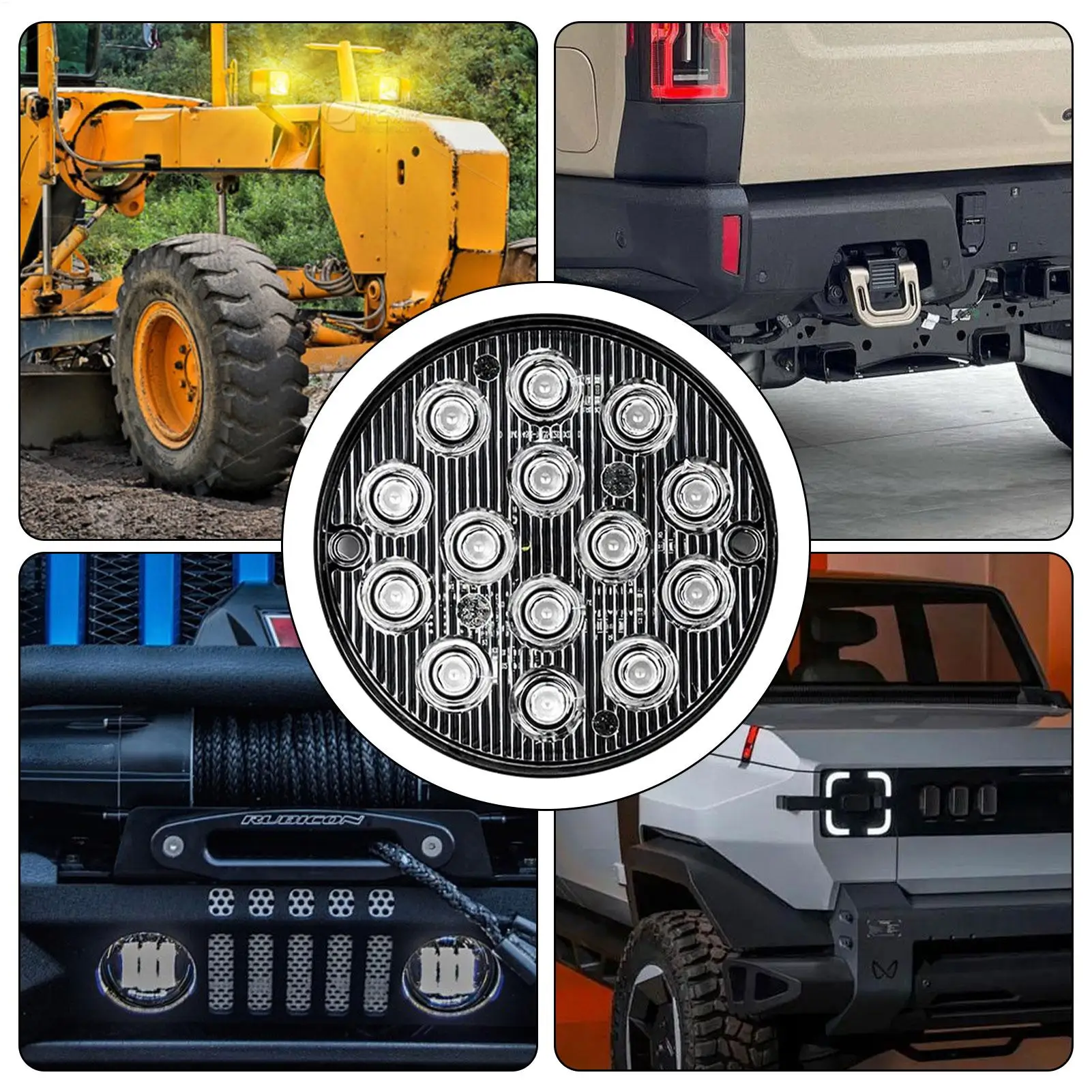 

LED Warning Lights Round Stop Lamp 12-24V 14 LED Tail Light Waterproof Truck Side Emergencies Warning Lamp for Car Auto