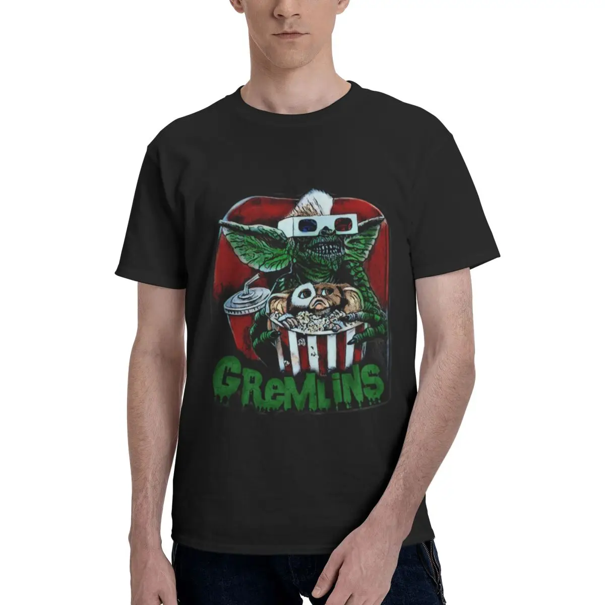 Gremlins Humorous 80s Movie Mogwai Monster Sci Fi Retro Horror Gift y2k Clothing 3D Printed T Shirt Custom Short Tee For Men