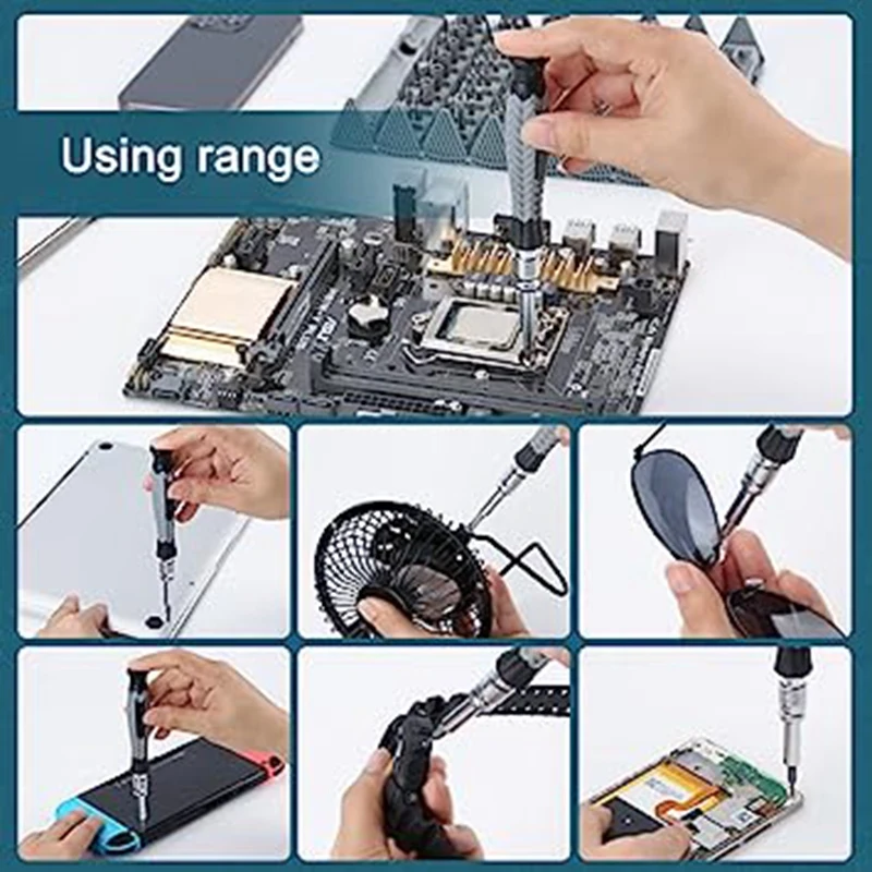 126 Pieces Screwdriver Set With Strong Magnet Head Screwdriver Repair Kit Silver Chrome Vanadium Steel Multifunction