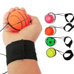 Palla di ritorno del polso elasticità palla di gomma per l'esercizio del polso rafforzamento della mano all'aperto Indoor Bouncy Ball Wristband giocattoli per bambini