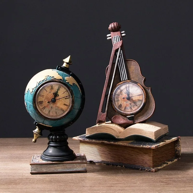 

European Retro Globe Small Ornament Living Room TV Cabinet Ornament Desktop Resin Handicraft Room Bedroom Decoration Photo Props