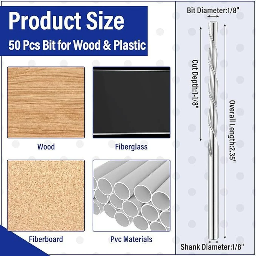 50pcs-1-8-inch-titanium-nitride-drill-bits-set-gold-twist-bit-for-wood-plastic-drywall-fiberglass-pvc-cutting-tools