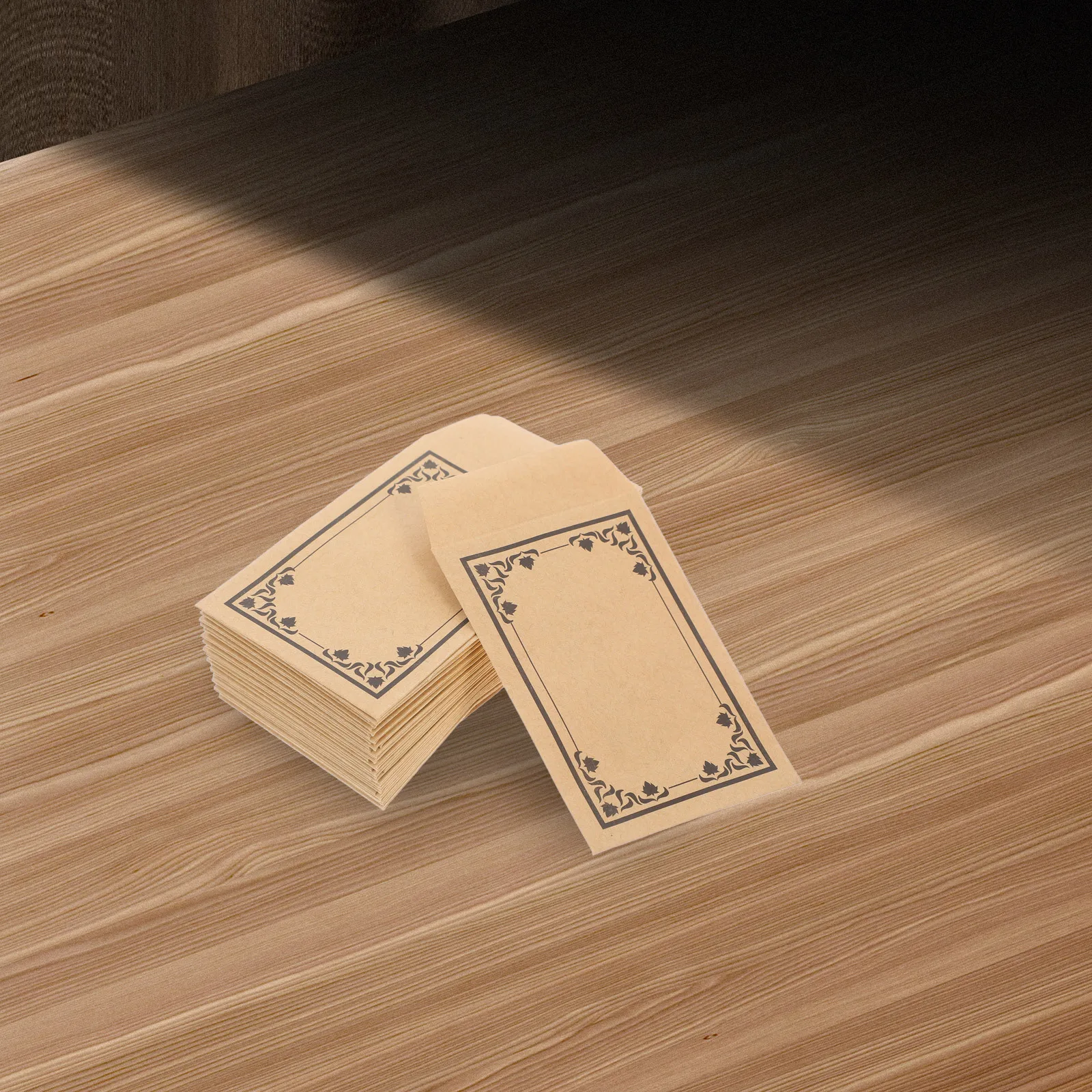 50Pcs Kraft Paper Envelopes Self Sealing Small Coin Cash Storage Budgeting Portable Reusable Moisture Activated Adhesive