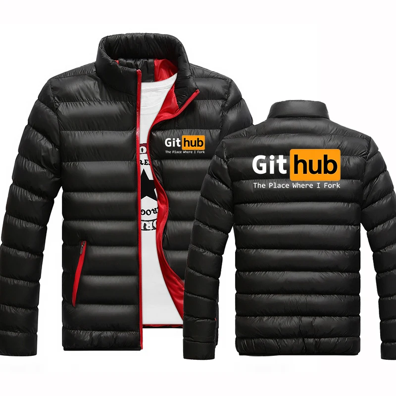 2026 Men's best seller Handsome Hoodies Github The Place Where I Fork Logo Print Autumn And Autumn cold protection Jacket Coat