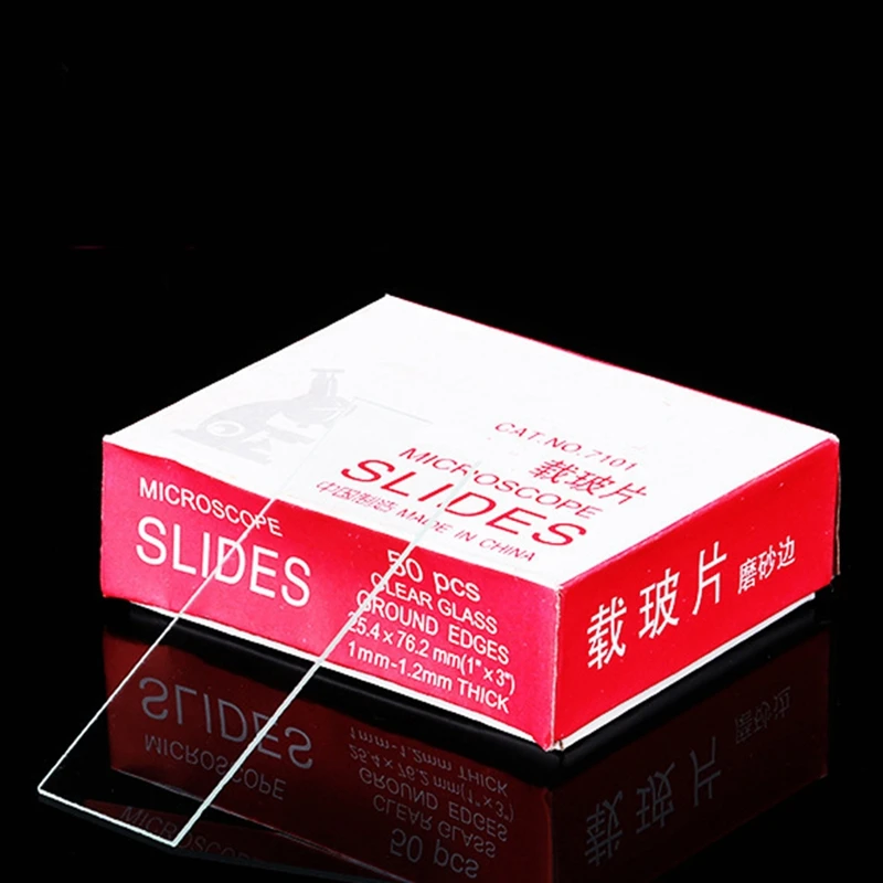 FULL-50Pcs Microscope Slides Blank Biology Glass Slide For Basic Biological Science 25.4X76.2MM