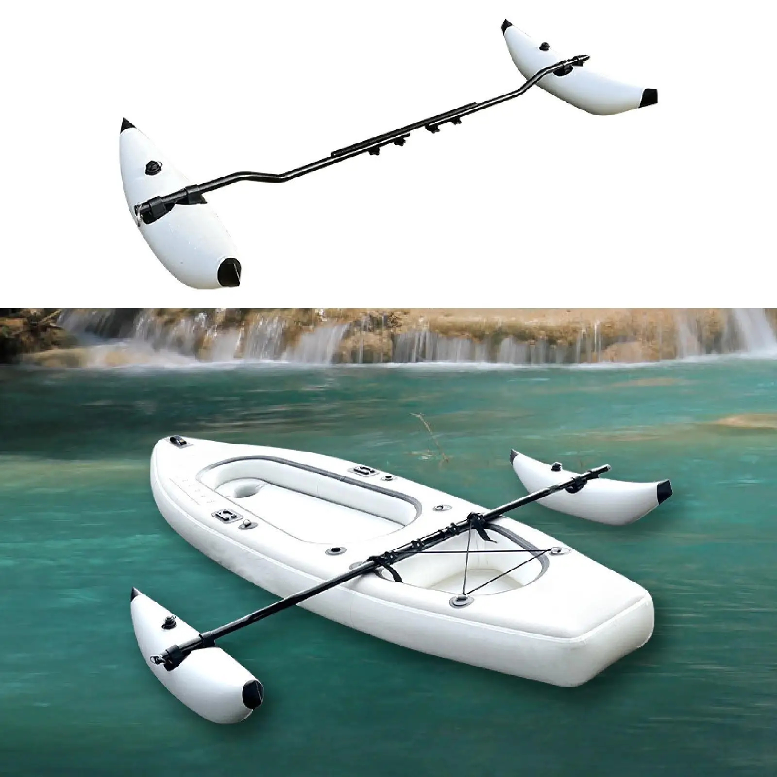 

Inflatable Kayak Stabilizers Adjustable Easy to Install Stabilizer System Kit PVC Canoe Outrigger Floats Buoyant for Standing