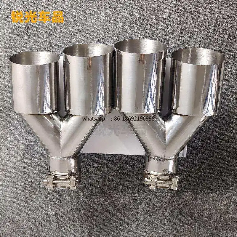 One Out Two Double Out Stainless Steel Exhaust Pipe Tail Throat Single Layer Straight Edge Oblique/flat Mouth