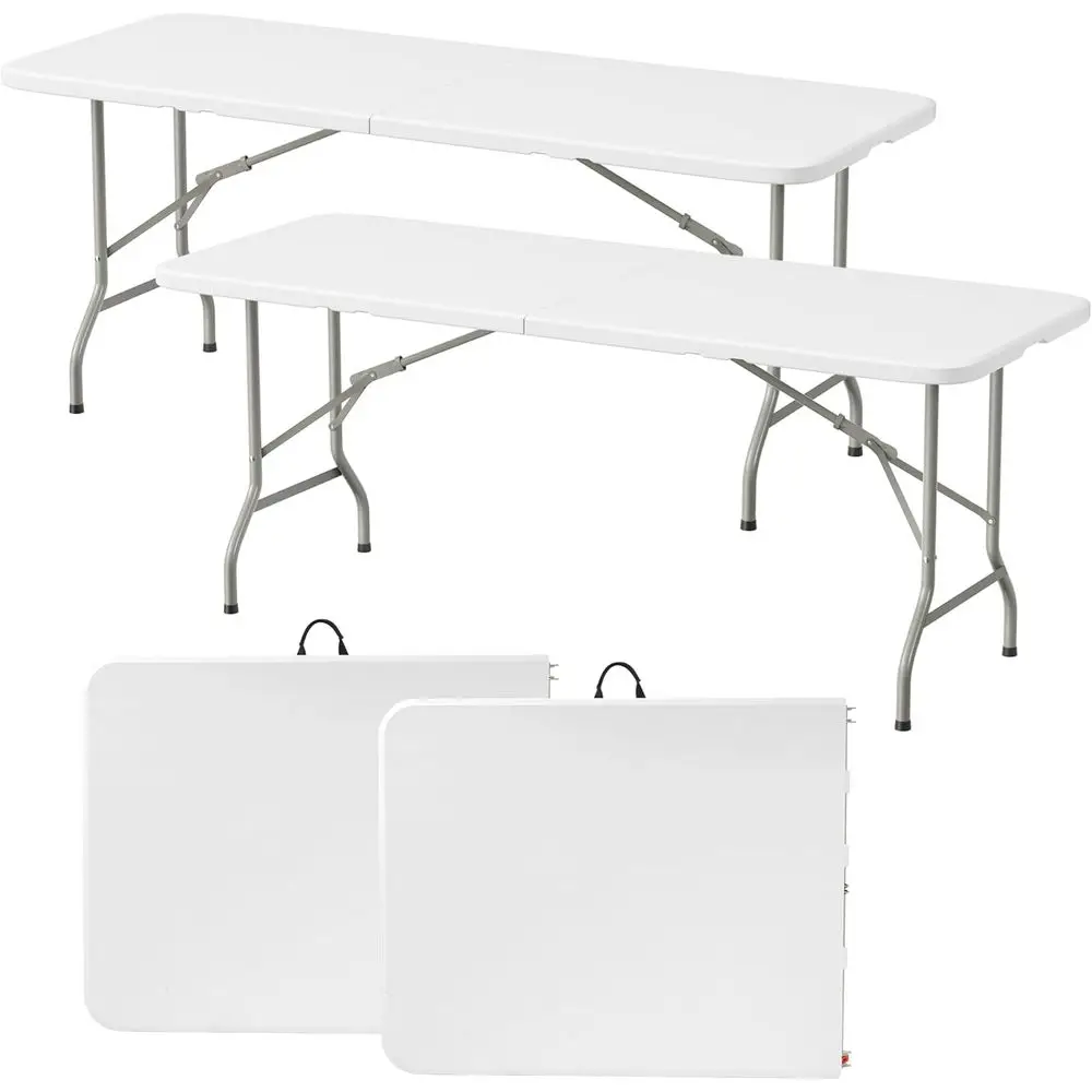 

olding Table Set o 2,8 eet Heavy Duty old-in-Hal Utility Table Indoor Outdoor or Camping,Picnic, Party