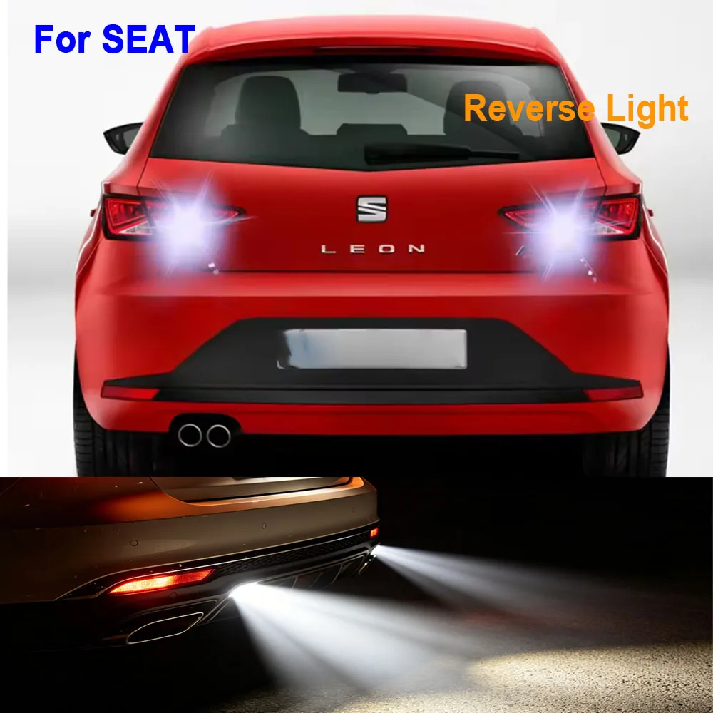 2 Peças Luz de Ré LED para Carro 1156 para SEAT Leon Ibiza 2 3 Inca Aleta Arona Arosa Cordoba Lâmpada de Ré BA15S 1156 Canbus