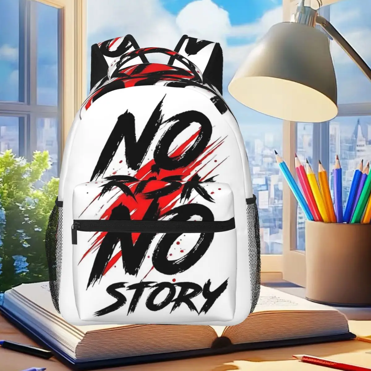 No Risk No Story Logo Backpack Student Boys Girls BookBag Kids School Bag Laptop Shoulder Bags for Men Women