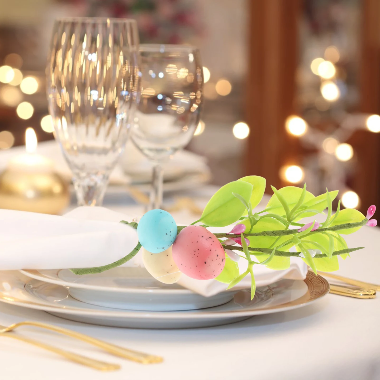 

6 шт., держатели для салфеток с пасхальным яйцом, праздничное обеденное кольцо, декор, аксессуар для праздничной вечеринки, застежка для салфеток, обеденное кольцо