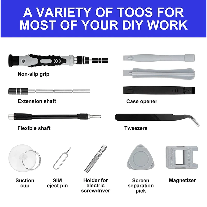 Mini Precision Screwdriver Set Magnetic, 115 in 1 Electronic Repair Tool Kit for iPhone,Computer,Laptop,Ect. SQ