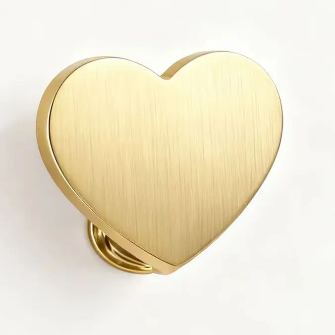 

6pcs Heart Shaped Zinc Alloy Knobs Gold Finish Creative Cabinet Drawer Handles For Home Furniture Decor Cupboard Wardrobe Pulls