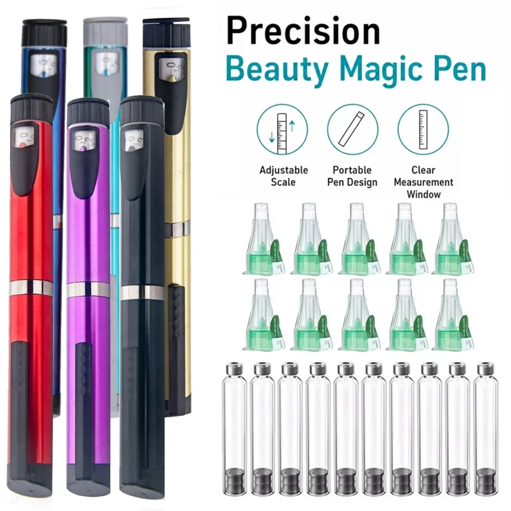 V3 Reusable Metal Injection Pen Adjustable Dose 3ml Cartridge Subcutaneous Injector Aesthetic Durable Precise Home Use