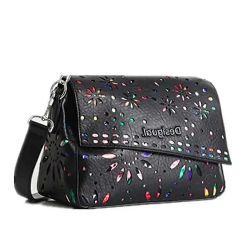 Original order for foreign trade, original order from Spain, new style black perforated, fashionable and versatile single-should