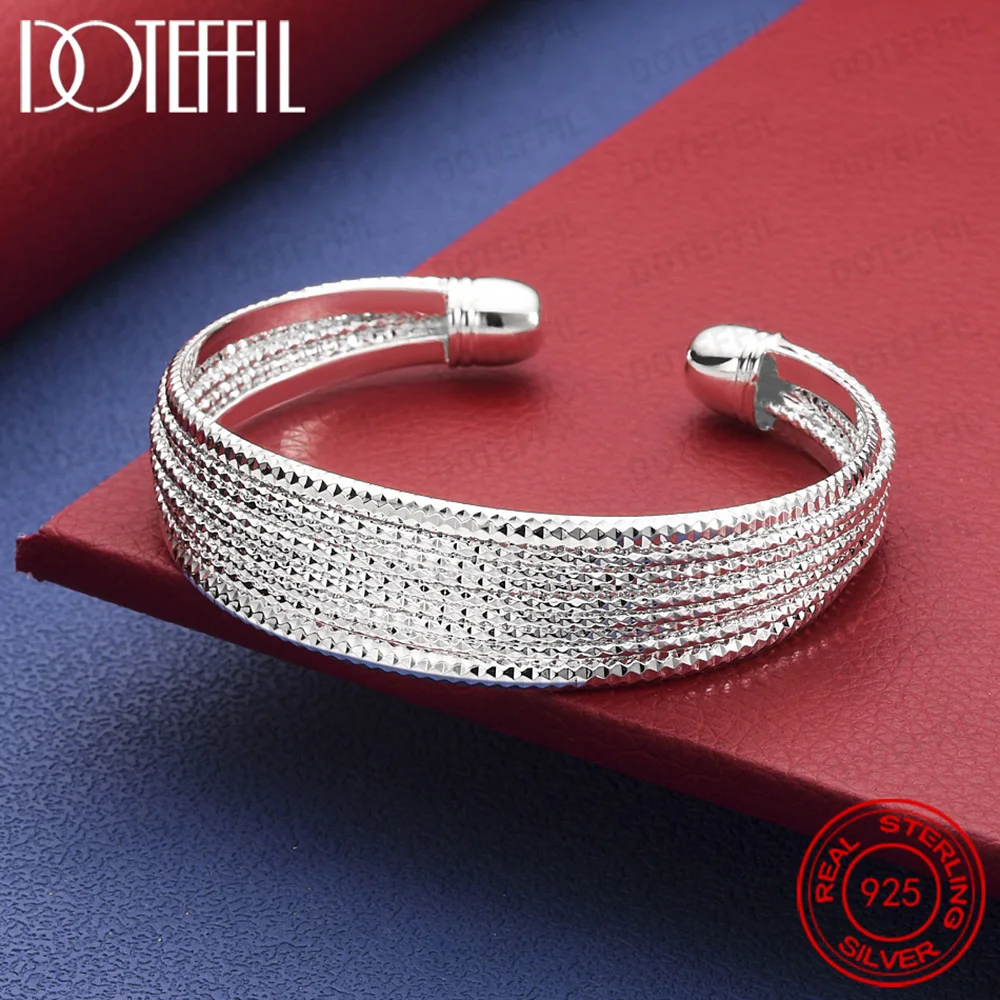 925 Sterling Silber Gypsophila Mehrreihiger Armreif für Damen und Herren, Party- und Hochzeitsschmuck
