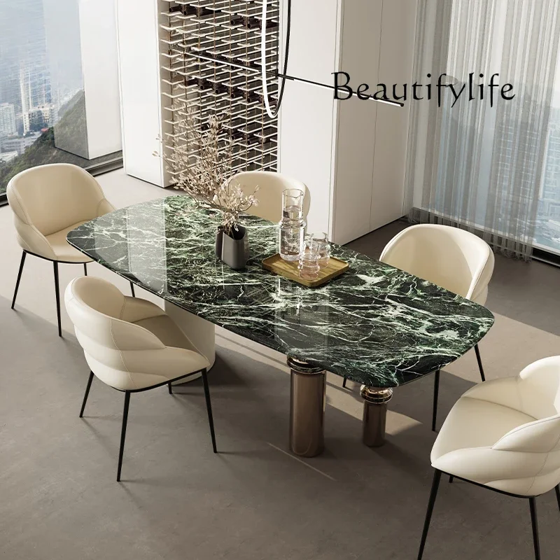 M Italian Light Luxury Modern Marble Dining Table/natural Luxury Stone Surface/original High-end Rectangular Dining Table