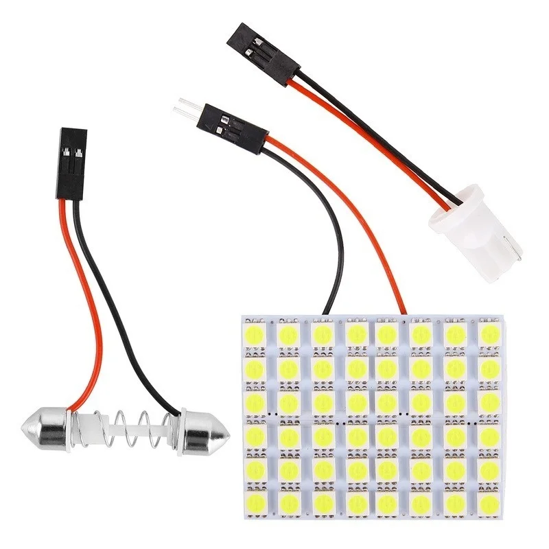 T10 5050 3030 Panel wewnętrzny LED białe światło lampka do czytania uniwersalne bagażnik samochodowy kopuły dachowe żarówki 48 24 12 SMD 12V