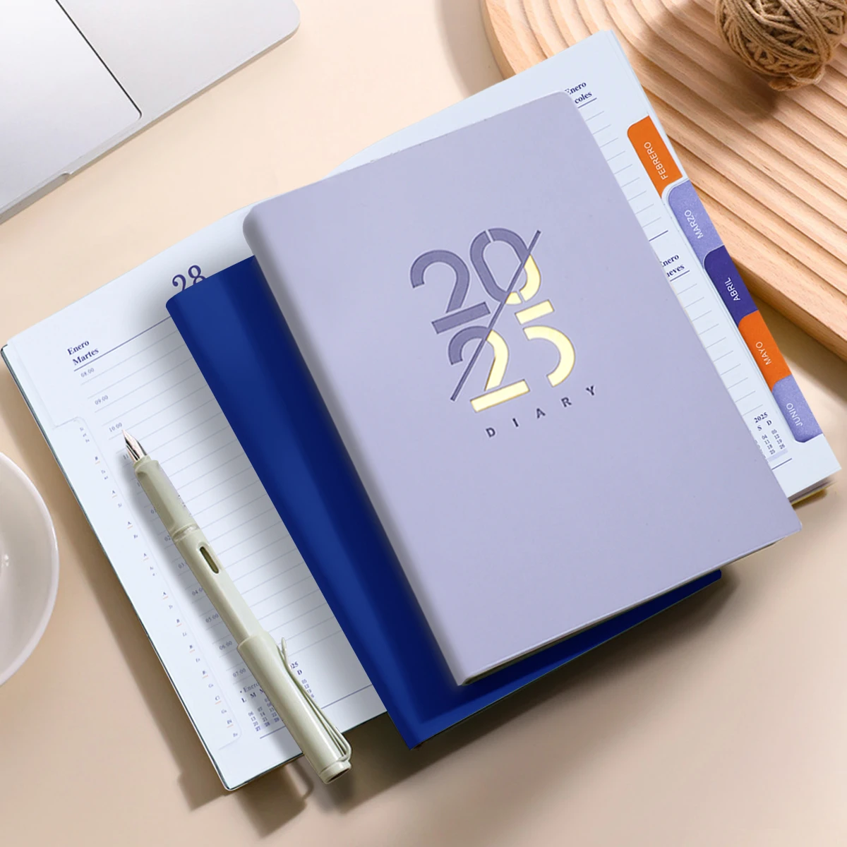 2024-2025 Planner Notebook Monthly Calendar Spanish Jul. 2024 - Jun. 2025 Schedule Soft Leather Paper Office School Stationery