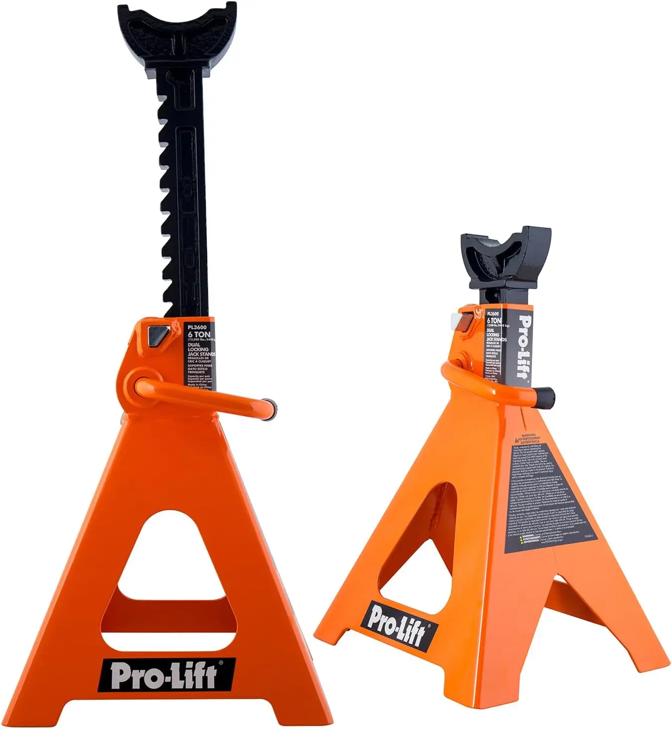 

Heavy Duty 6 Ton Jack Stands Pair with Double Locking Pins, Handle Lock, Mobility Pin for Auto Repair Shop Safety