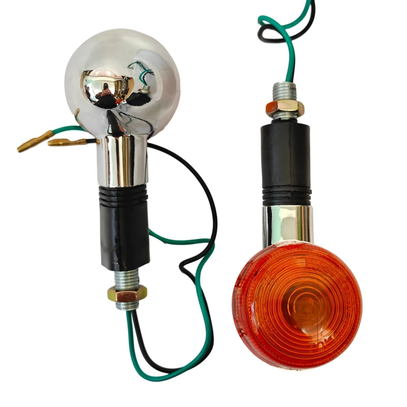 Universal 12V 10mm Motorcycle Turn Signals Amber Lights Cafe Racer Moto Bulb Indicator for Honda Yamaha Scooter