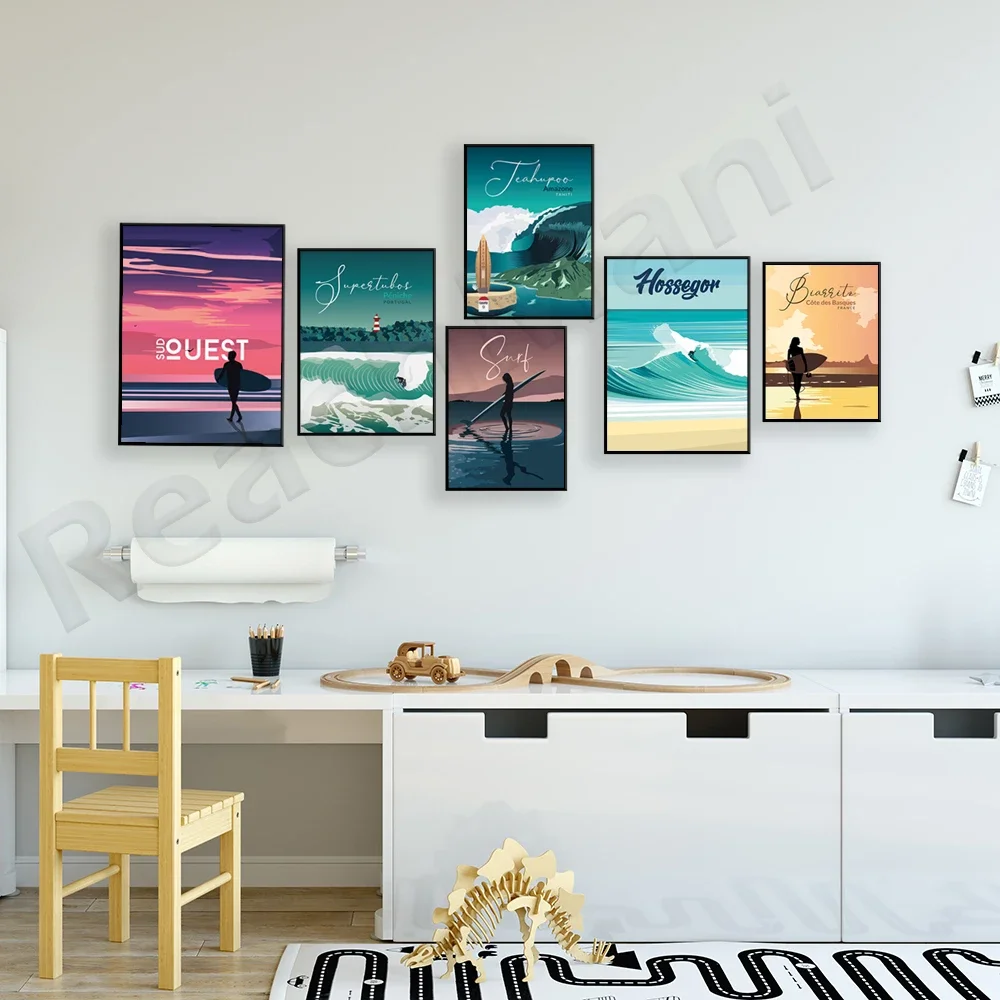 ملصق ركوب الأمواج، SUPERTUBOS BORDERLESS، BIARRITZ، جنوب غرب، LACANAU، HOSSEGOR، هدية حب لركوب الأمواج