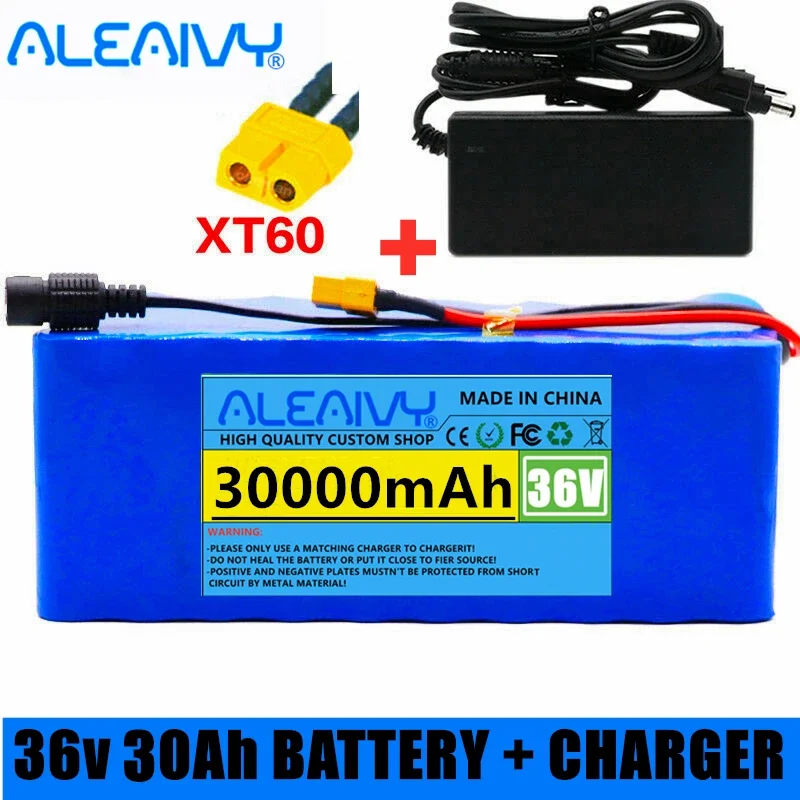 

High Capacity 36v Battery 36v 30Ah 1000w 10S3P Lithium ion Battery Pack For 42v E-bike Electric bicycle Scooter + Charger