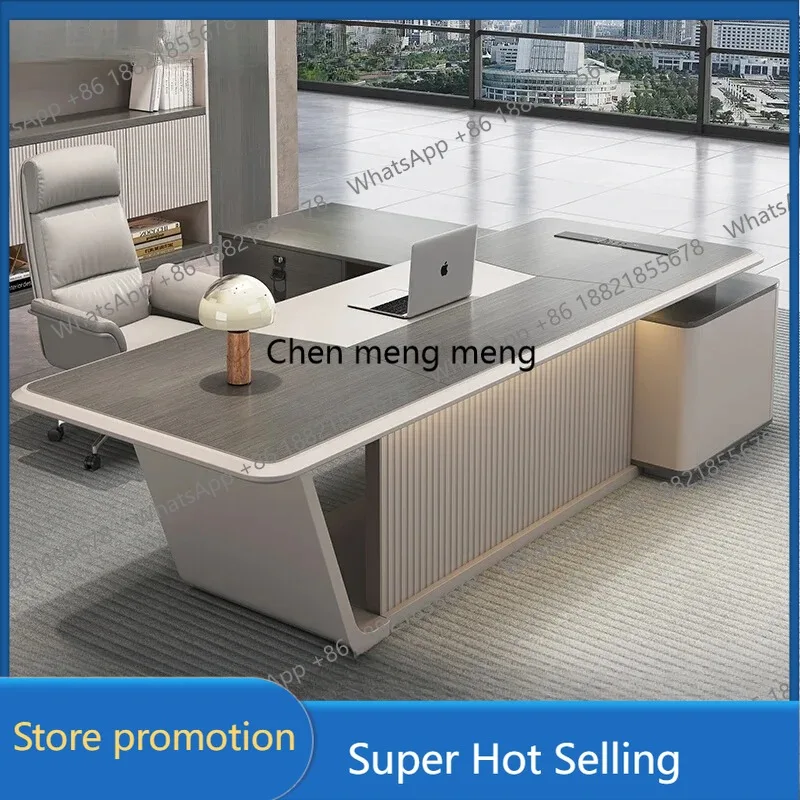 

D46 European Designer Office Desk Study Luxury Shelf Drafting Office Desk Filing Computer Modern Reception Wooden Bureau Furnitu