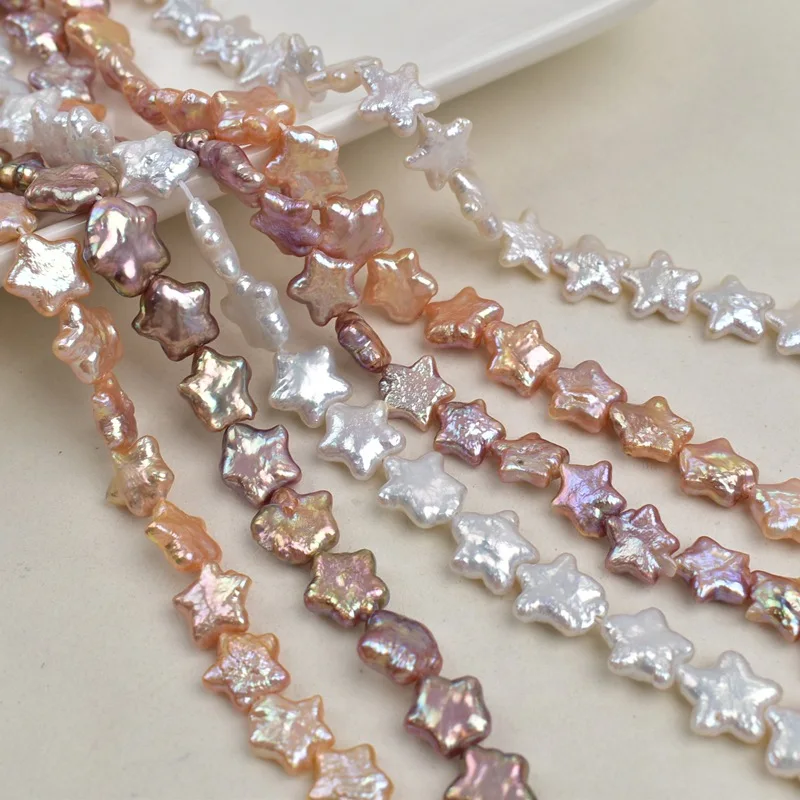 Freshwater Irregular Star Baroque Pearl Golden Star Hole Loose Beads Wholesale Handcraft Jewelry DIY Making Necklace Accessories