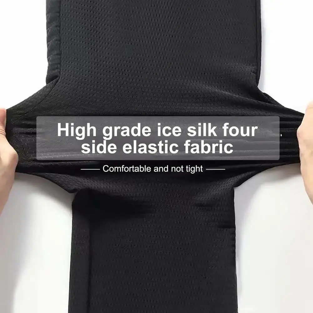 Zipper Pocket Workout Shorts Stretchy Workout Bottoms Stay Dry Ice Silk Athletic Shorts with Zipper Pockets for Men Summer