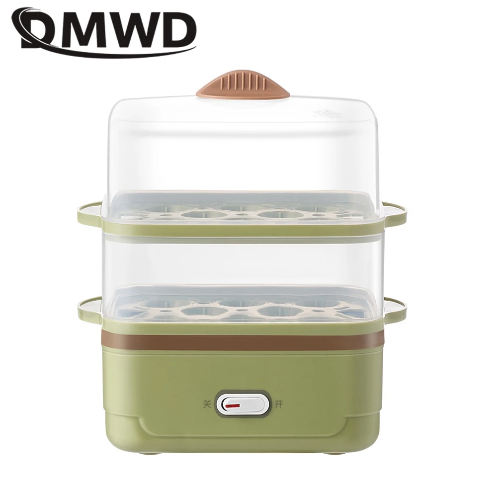 DMWD 2 Layer MIni Electric Food Steamer Egg boiler Custard Egg Omelette Maker Breakfast Machine Nursing Bottle Disinfection