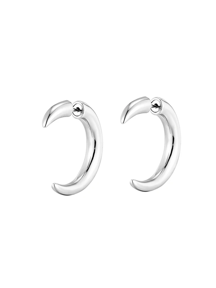 Simple Copper Alloy Crescent Stud Earrings For Celebration Banquets, Popular Jewelry Gifts For Men And Women