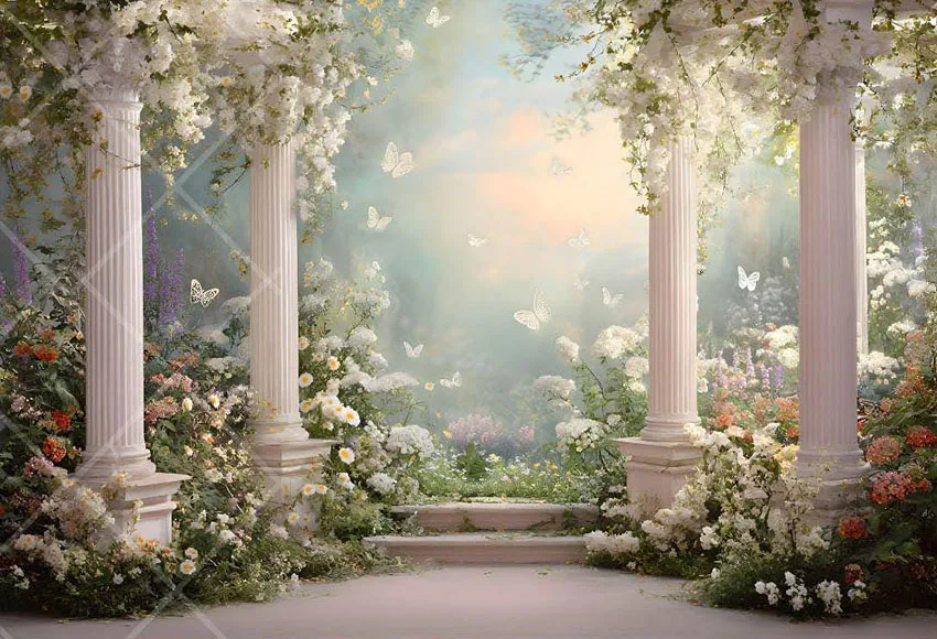 Mehofond التصوير خلفية رومانسية زهرة حديقة فراشة عيد ميلاد الزفاف الأمومة صورة ديكور خلفية استوديو الصور