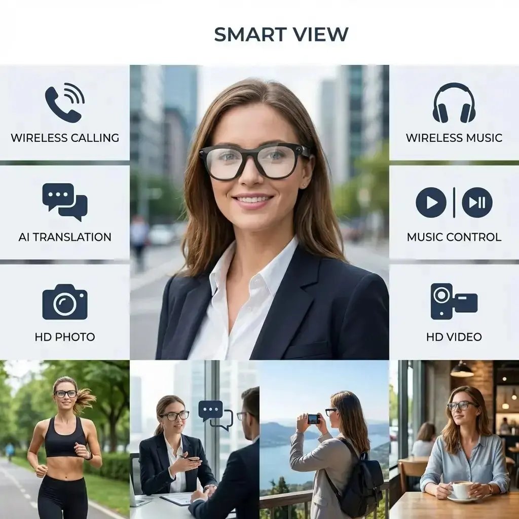 AliExpress Conathod Unisex AI Smart Glasses for Business Travel Cycling Sports Driving Hands-Free Calls Stereo Music Playback Fashion Tech Eyewear