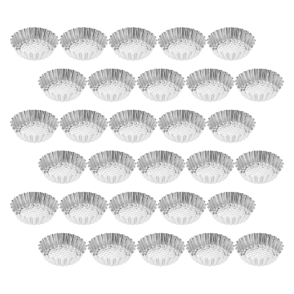 

30 Pcs Baking Mold Stainless Steel Egg Tart Cup Mini Pie Pans Pastry Molds Thickened Design Easy Demolding Material