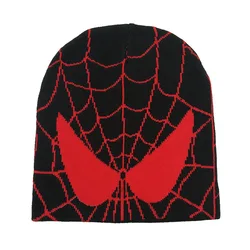 New Cartoon Spider Embroidered Beanies Hat Men Winter Autunm Warm Knitted Bonnet Cap Soft Wool Skullies Beanies Caps Boys Gifts