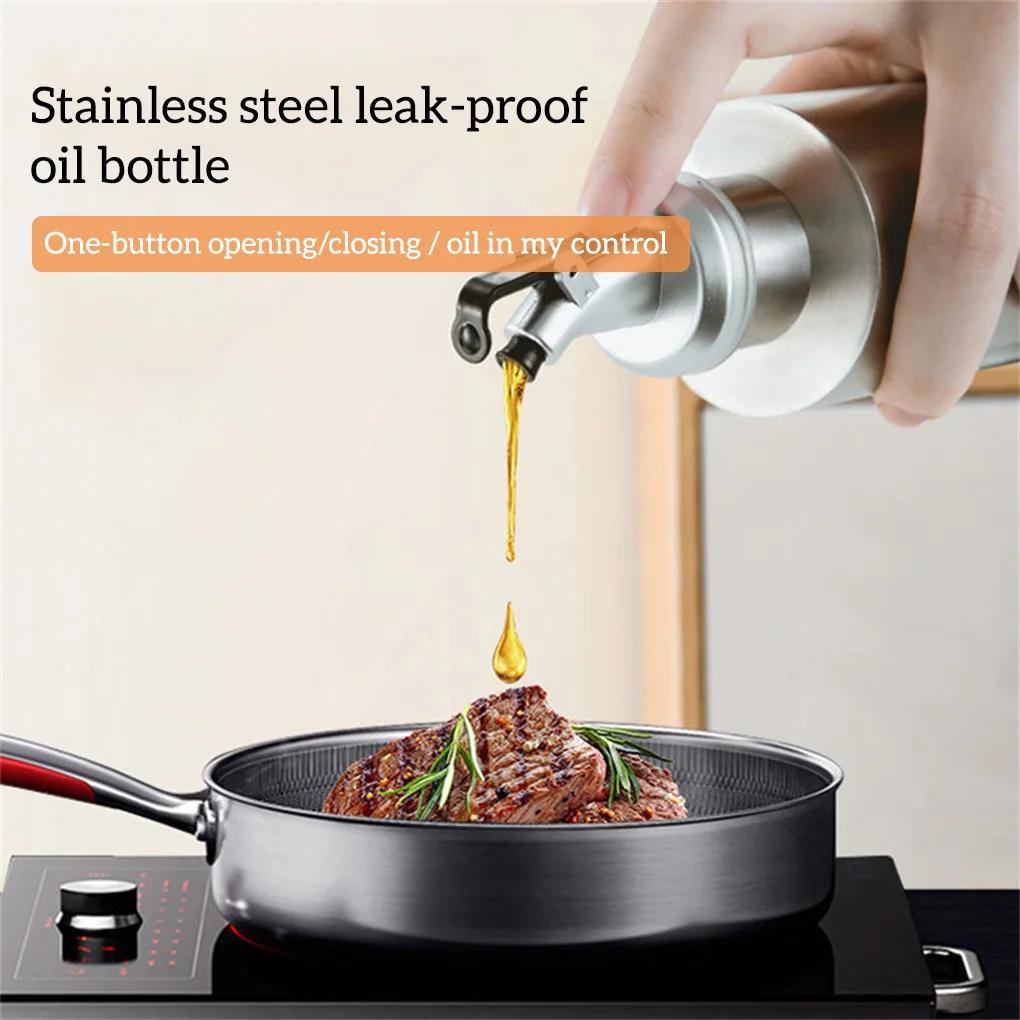 Portable Oil Bottle Leak-proof Vinegar Sauce Holder Dispenser Window Container Jar Utensil Cooking Seasoning 290ml