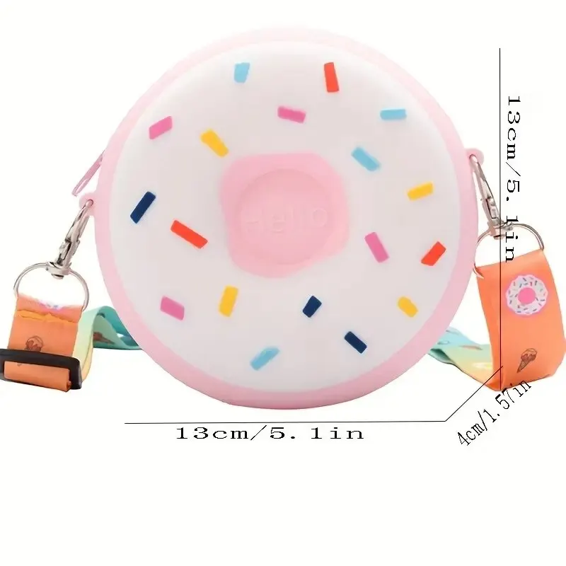 1Pc Donut Children\'s Bag Cute Zero Wallet Versatile Boys and Girls\' Crossbody Lovely Shoulder Mini Bag