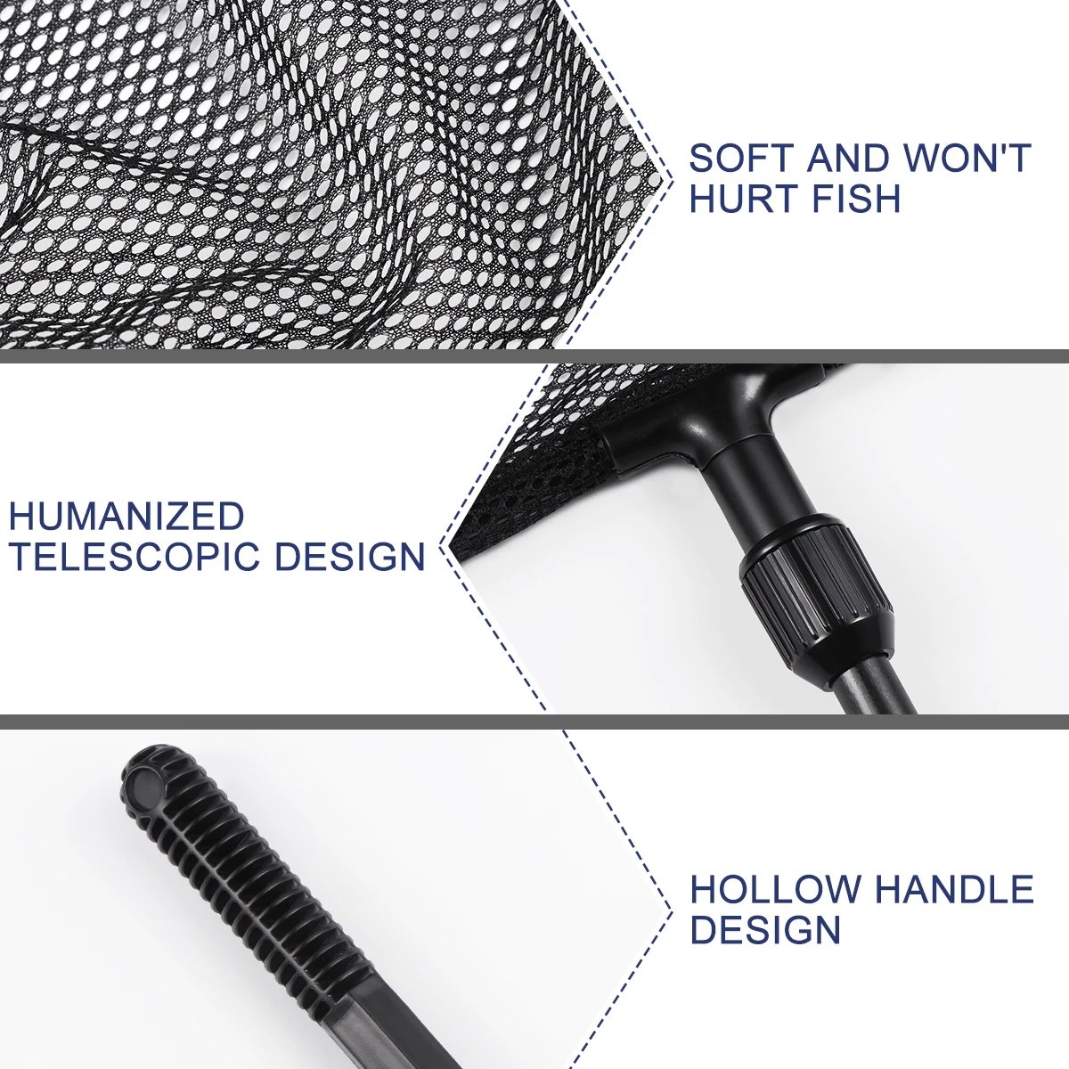 

Fishing Net Durable Nylon Mesh Large Size for Saltwater Freshwater Aquarium Pond Telescopic Handle Breeding Tool