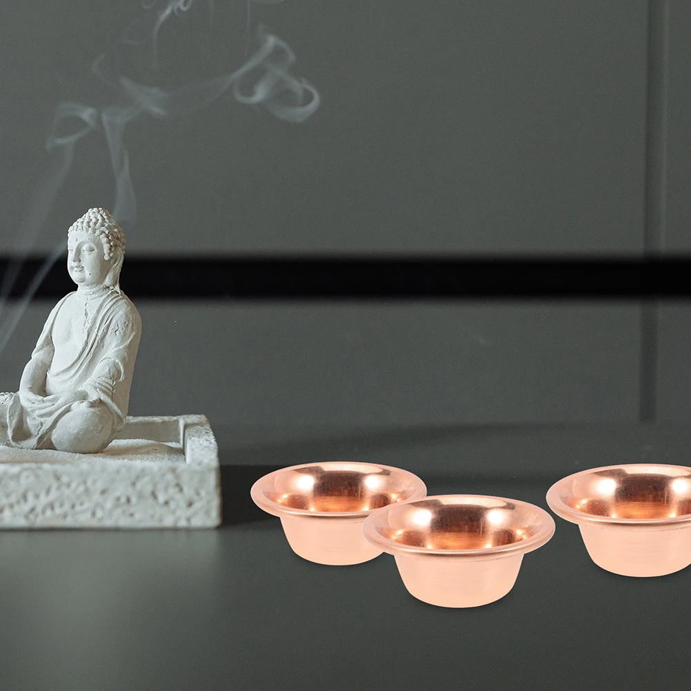 

7 Pcs Water Offering Bowl Mini Brass Meditation Copper Buddha Cups Worship Yoga Incense Container Kitchen Barware Home