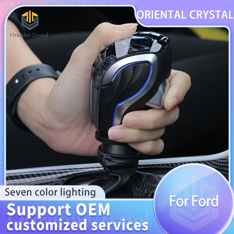 

Suitable for Ford Mondeo Escape Fiesta crystal shift knob, USB charging, seven color light crystal gear head Car modification p
